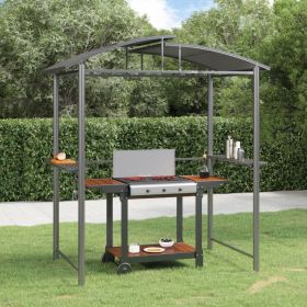 BBQ Gazebo with Side Shelves Anthracite 82.7"x44.9"x90.6" Steel