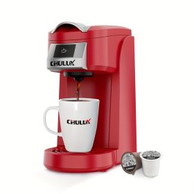 CHULUX Single Serve Coffee Maker Red KCUP Pod Coffee Brewer, Upgrade Single Cup Coffee Machine Fast Brewing