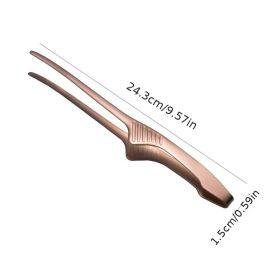 1pc Barbecue Clip Stainless Steel Food Clip; Baking Bread Clip; Hotel Restaurant Squeegee Clip (Color: 24cm-rose Golden)