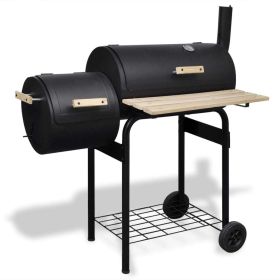 Classic Charcoal BBQ Offset Smoker (Color: Black)