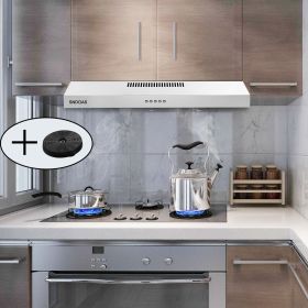 Stainless Steel Under Cabinet Range Hood Vent Cooking 230 CFM Kitchen 3 Speed cooker hood (width: sliver 30-inch)