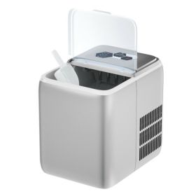 44 lbs Portable Countertop Ice Maker Machine with Scoop (Color: sliver)